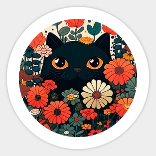 Cute Kitty Cat Flower - Cat Lover Sticker